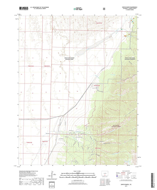 Zapata Ranch Colorado US Topo Map Image