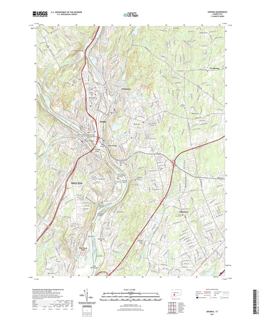 Ansonia Connecticut US Topo Map Image