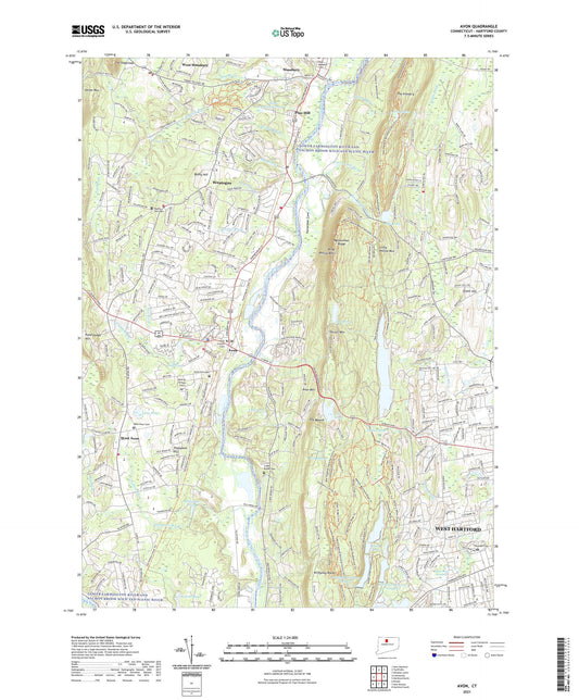 Avon Connecticut US Topo Map Image