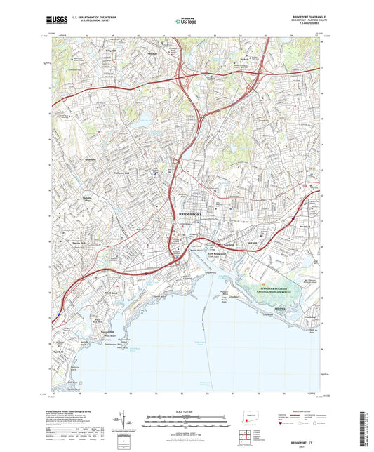 Bridgeport Connecticut US Topo Map Image