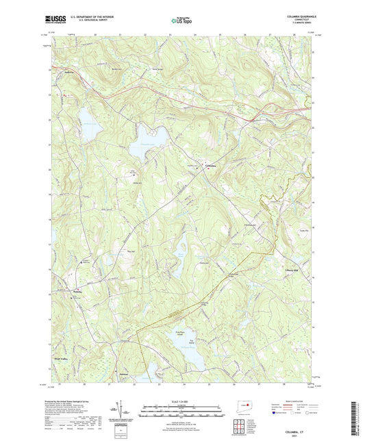 Columbia Connecticut US Topo Map Image