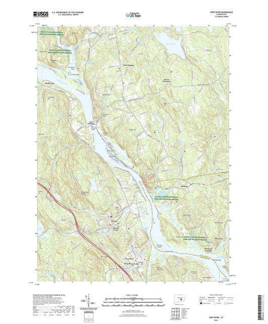 Deep River Connecticut US Topo Map Image