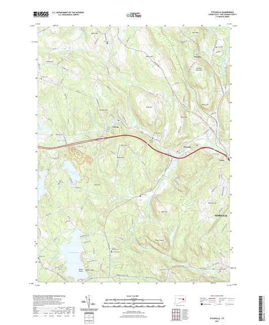 Fitchville Connecticut US Topo Map Image