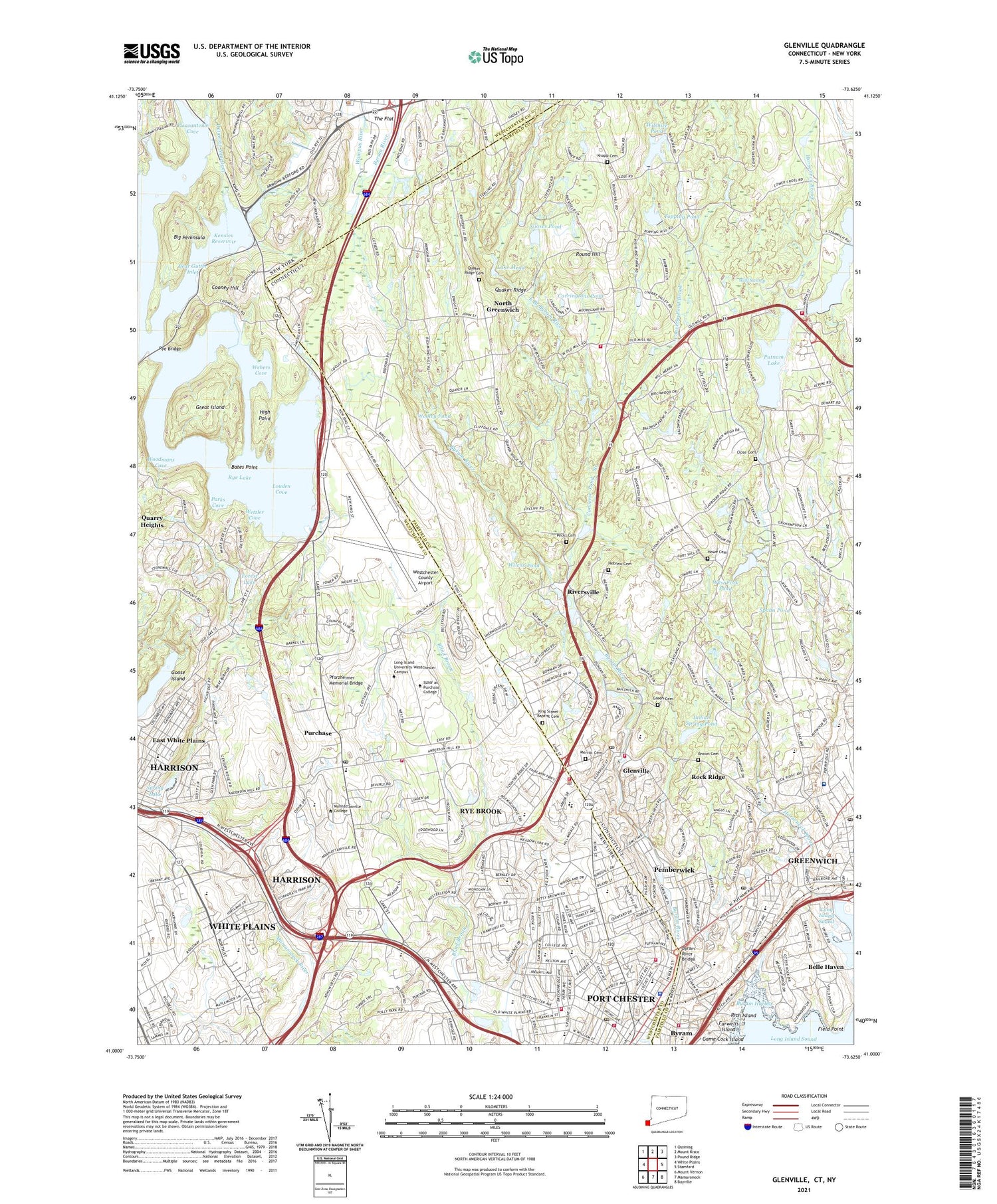 Glenville Connecticut US Topo Map Image