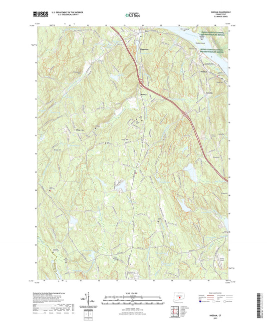 Haddam Connecticut US Topo Map Image