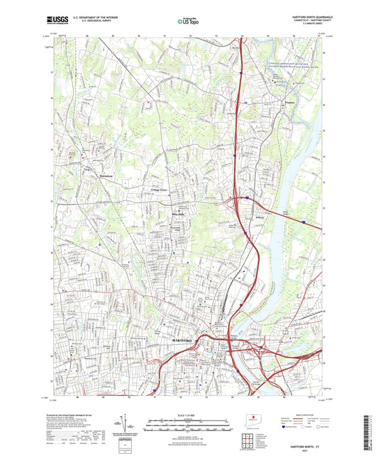 Hartford North Connecticut US Topo Map Image