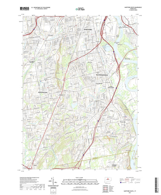 Hartford South Connecticut US Topo Map Image