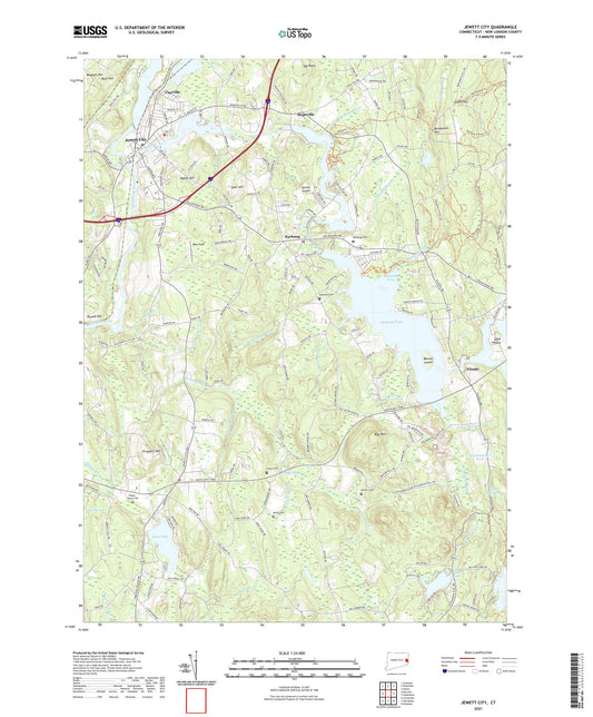 Jewett City Connecticut US Topo Map Image