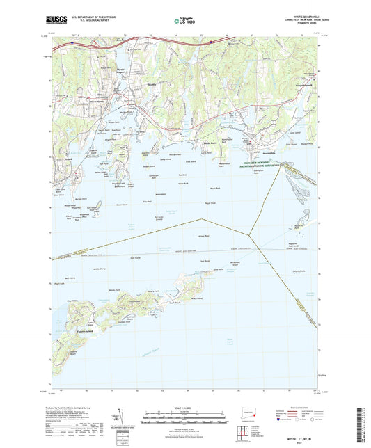 Mystic Connecticut US Topo Map Image