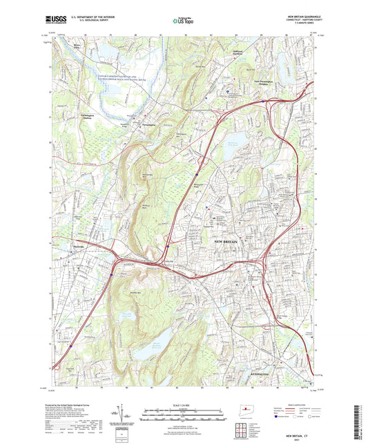 New Britain Connecticut US Topo Map Image