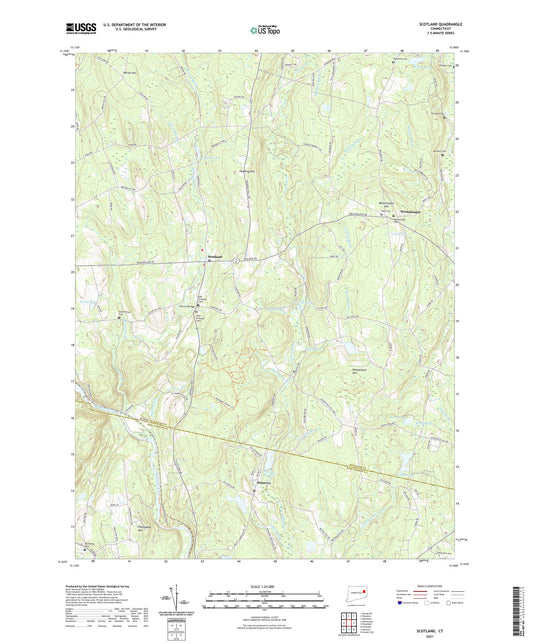 Scotland Connecticut US Topo Map Image