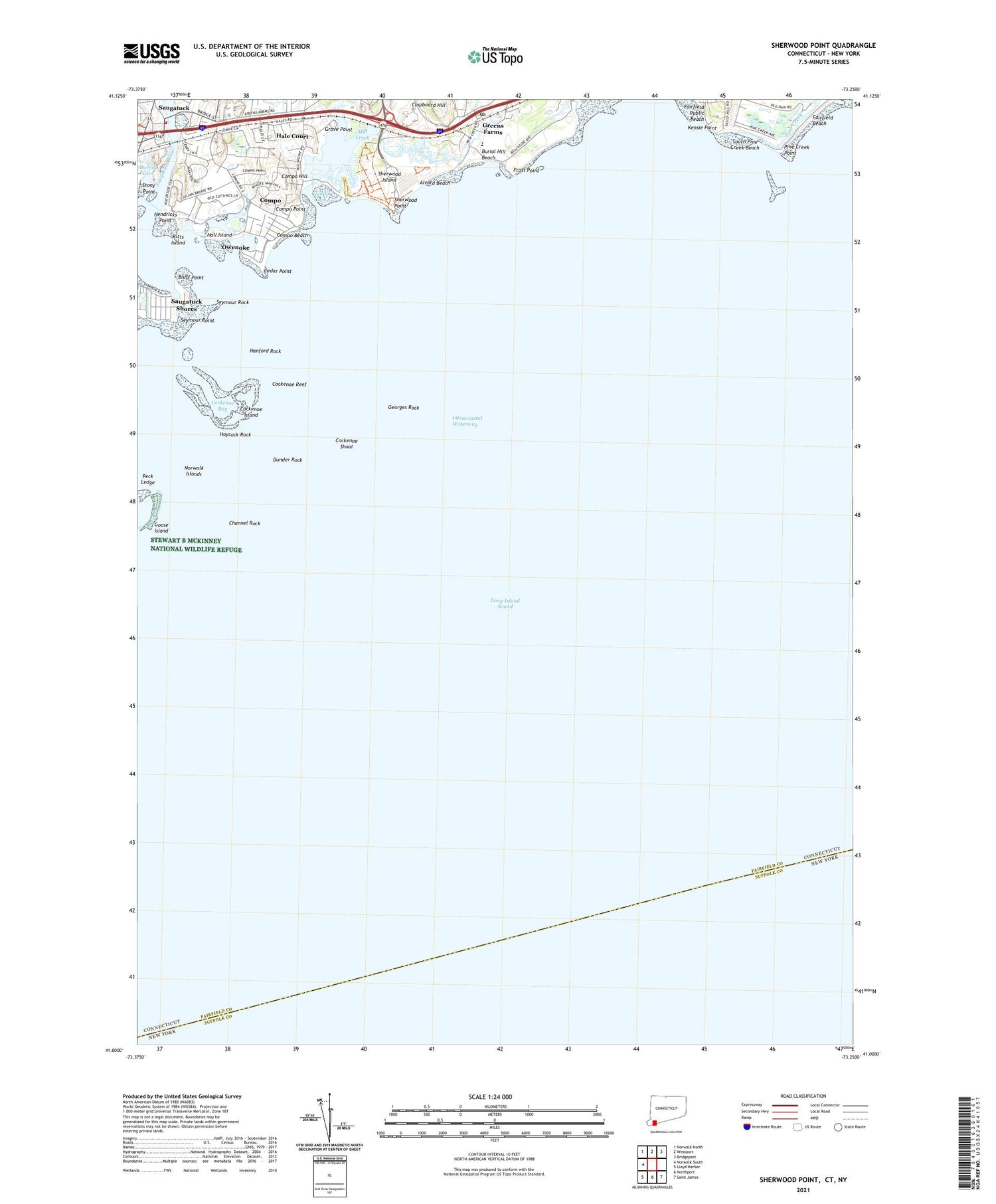 Sherwood Point Connecticut US Topo Map Image