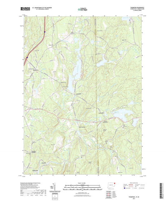 Thompson Connecticut US Topo Map Image