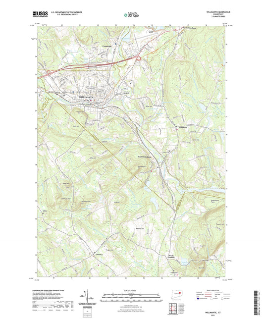 Willimantic Connecticut US Topo Map Image