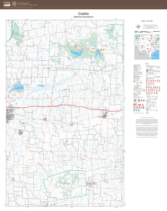 Caddo National Grassland Map