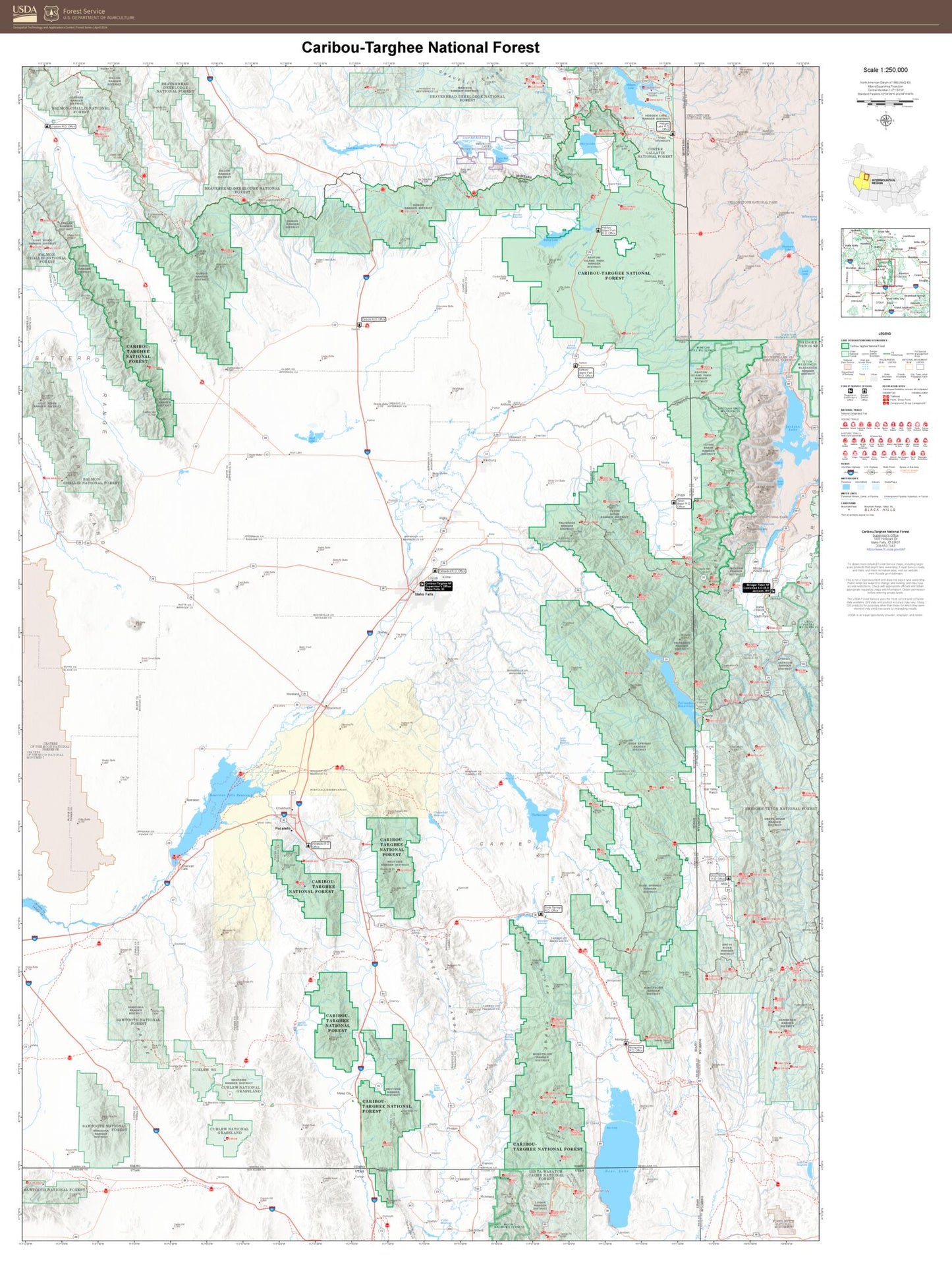 Caribou-Targhee National Forest Map