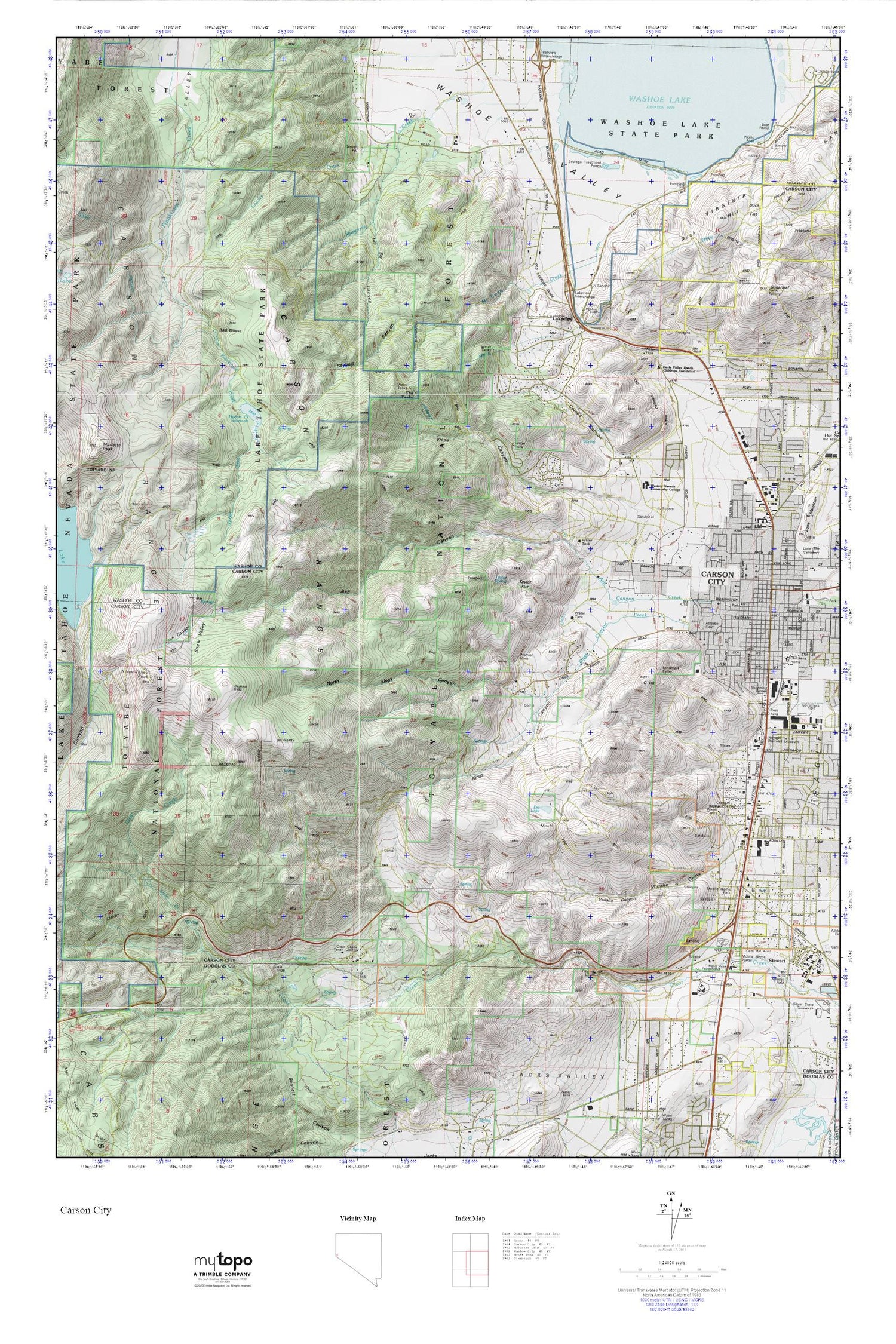 Carson City MyTopo Explorer Series Map Image