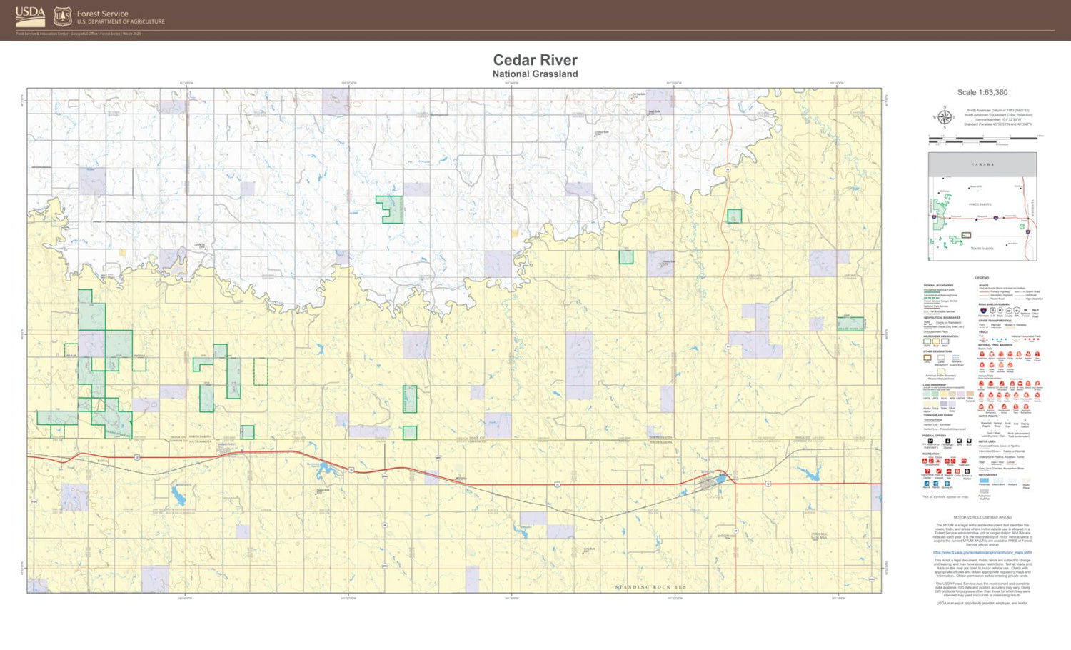 Cedar River National Grassland Map