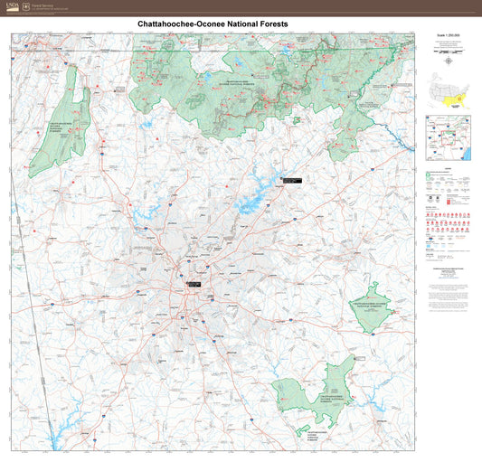 Chattahoochee-Oconee National Forests Map