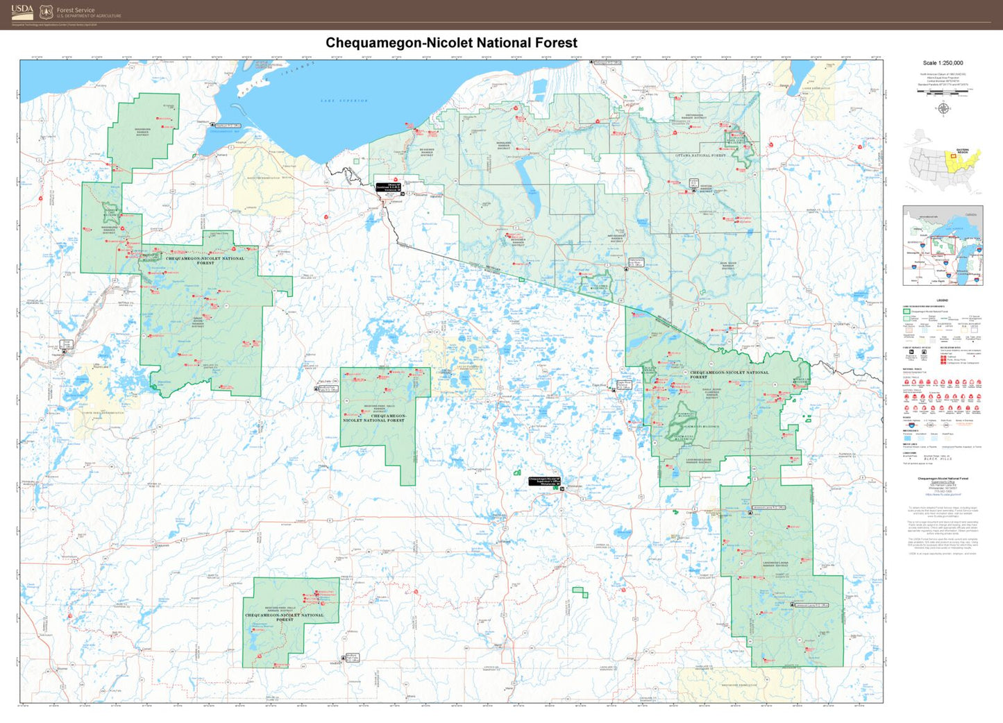 Chequamegon-Nicolet National Forest Map