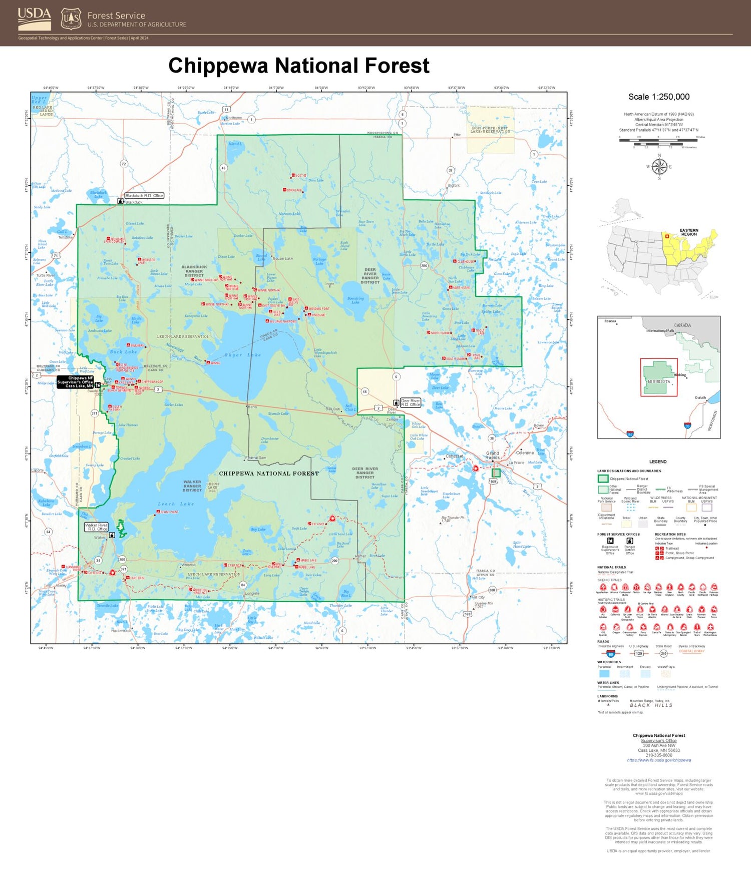 Chippewa National Forest Map