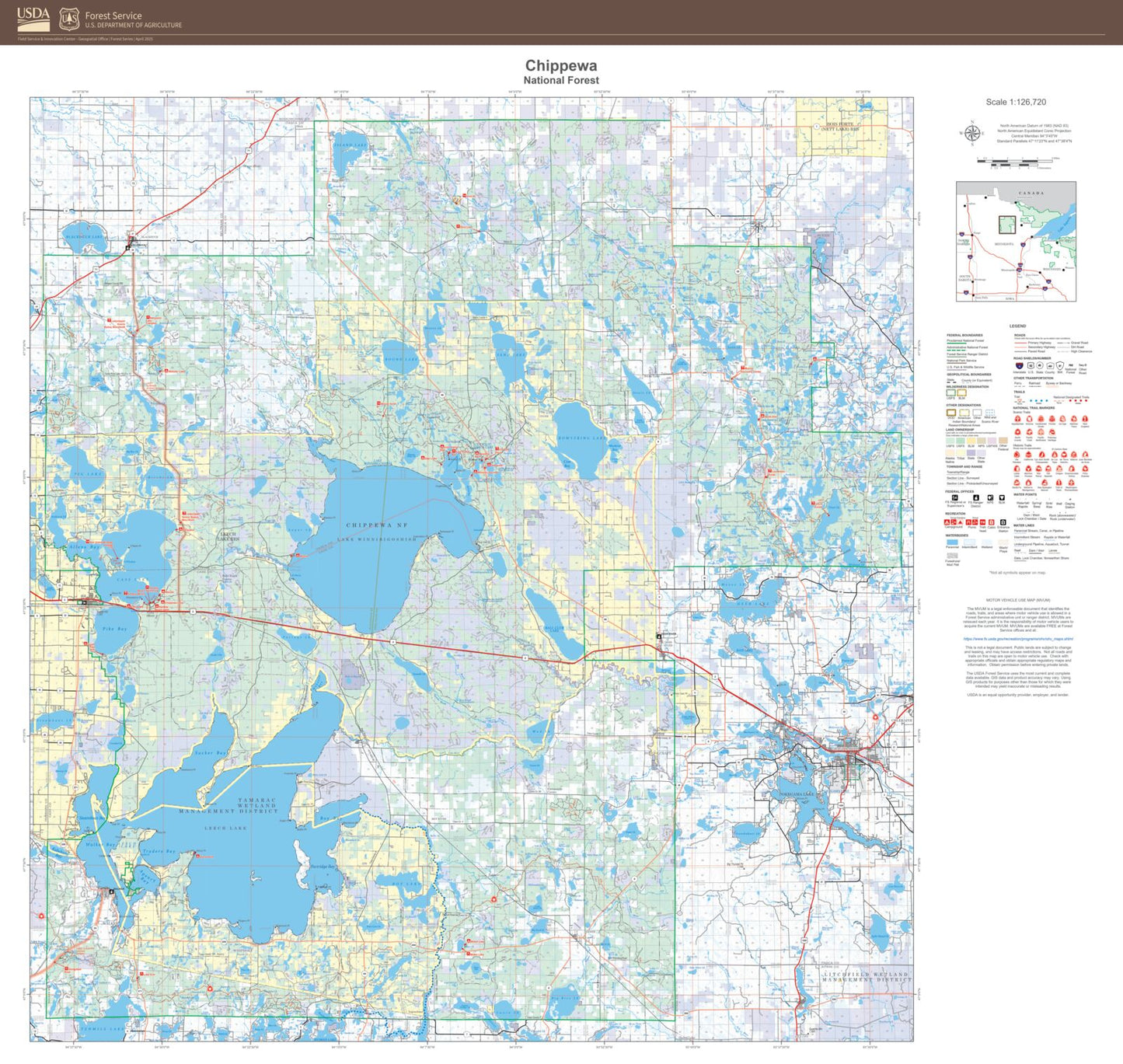 Chippewa National Forest Map