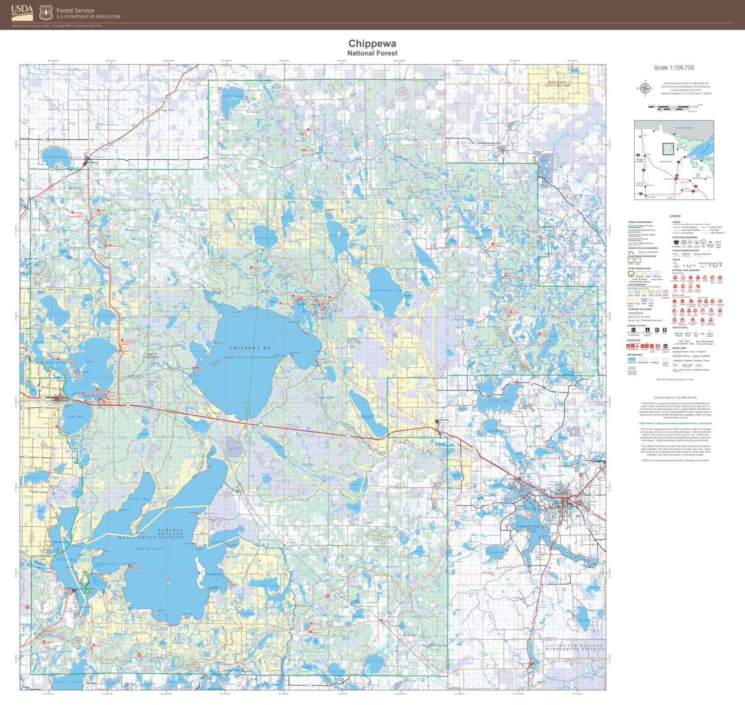 Chippewa National Forest Map