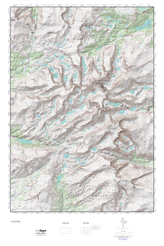 Cloud Peak MyTopo Explorer Series Map Image