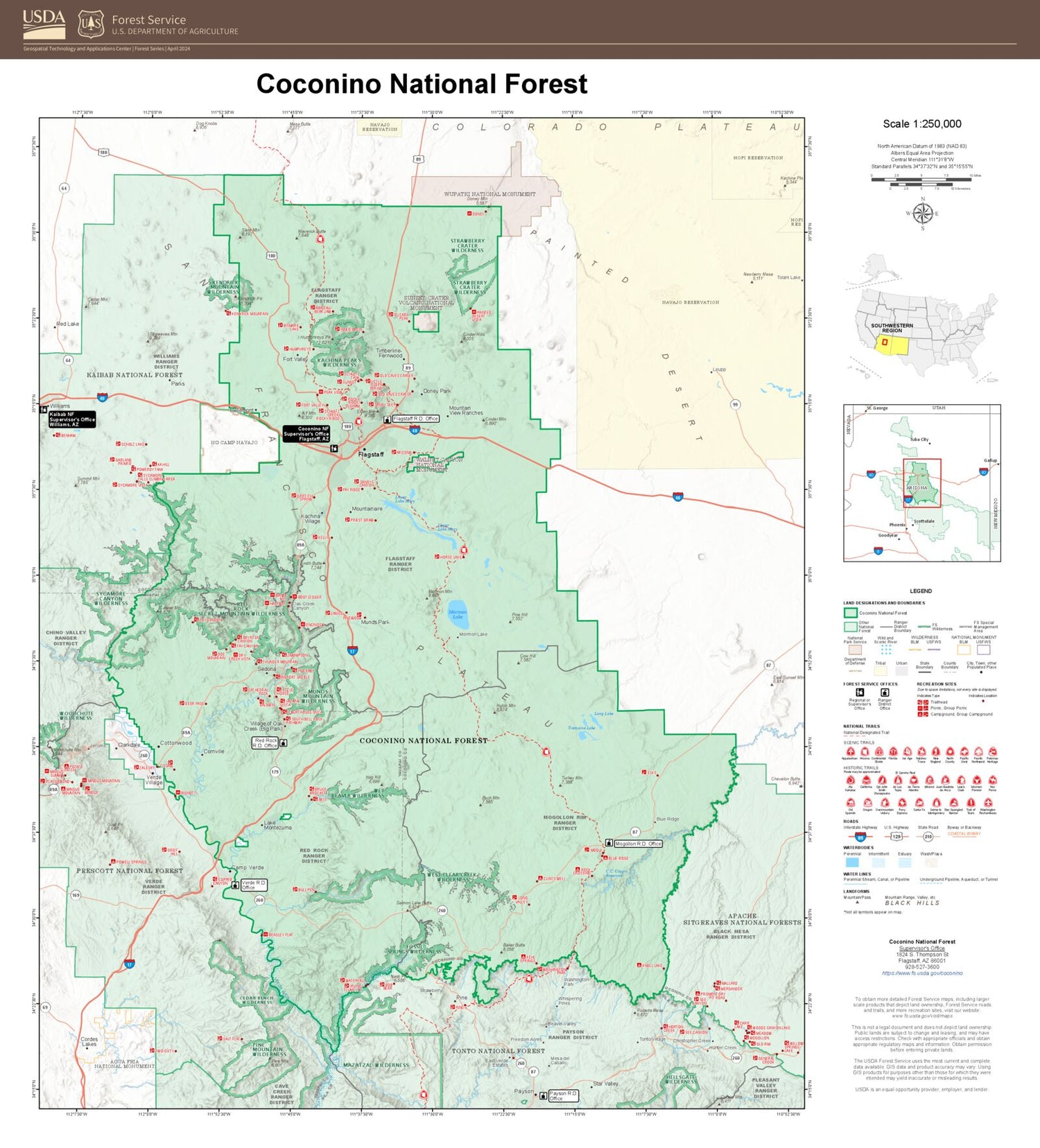 Coconino National Forest Map