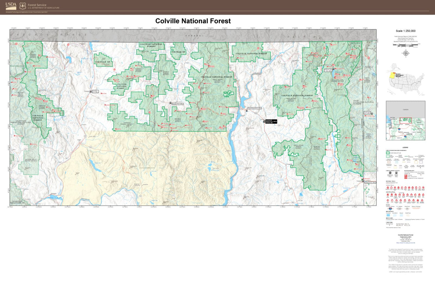 Colville National Forest Map