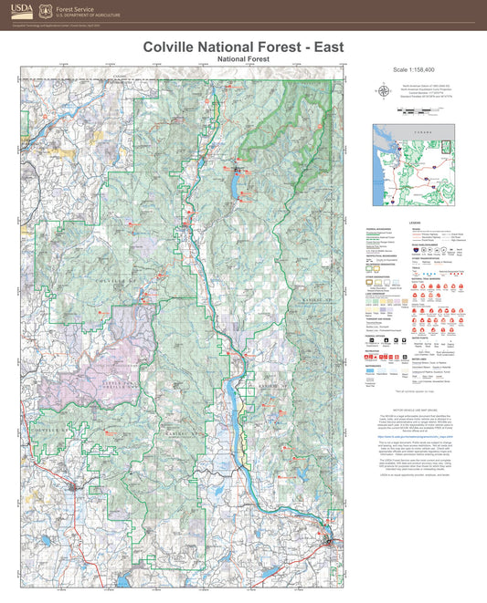 Colville National Forest East Map