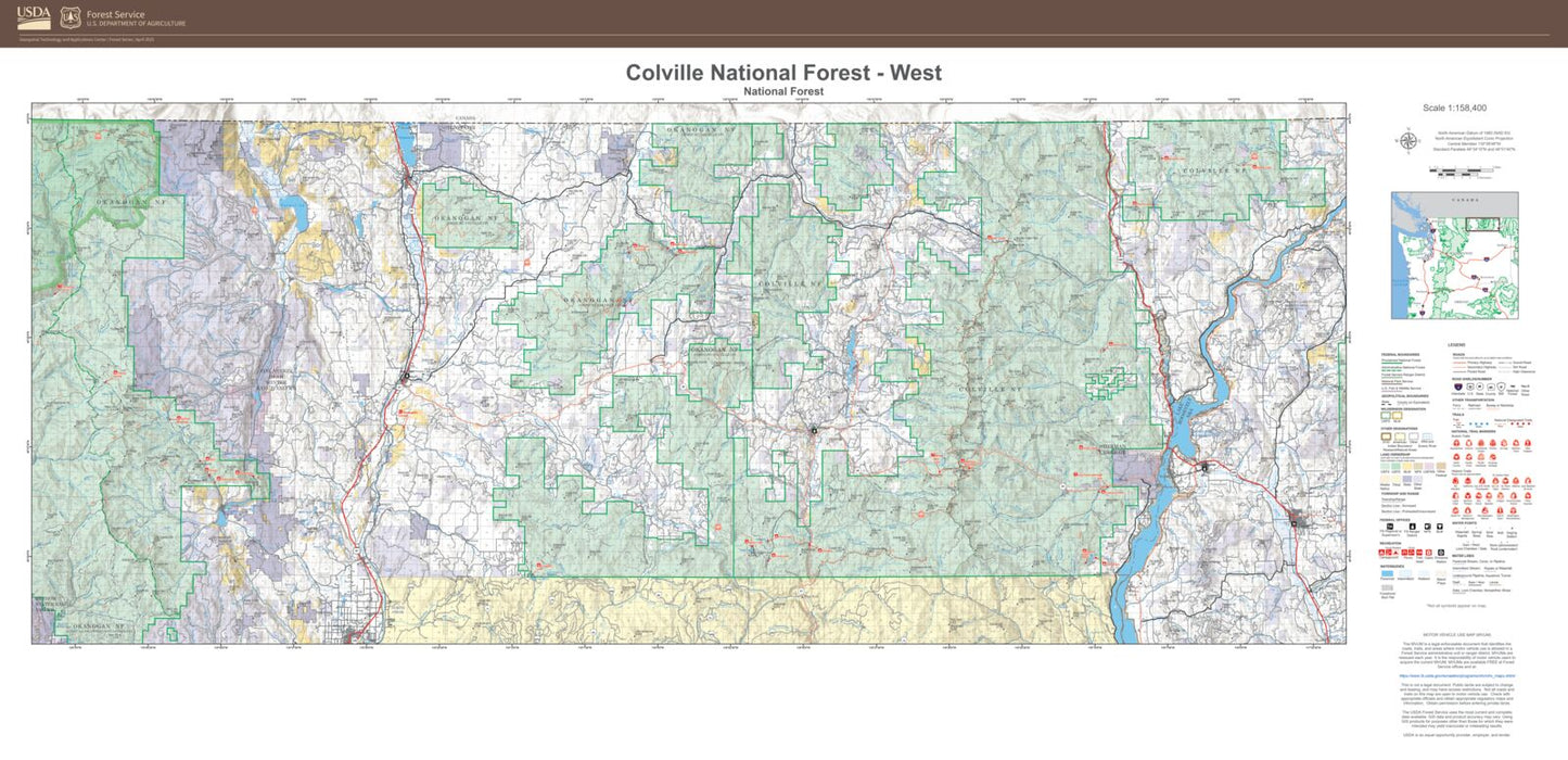 Colville National Forest West Map