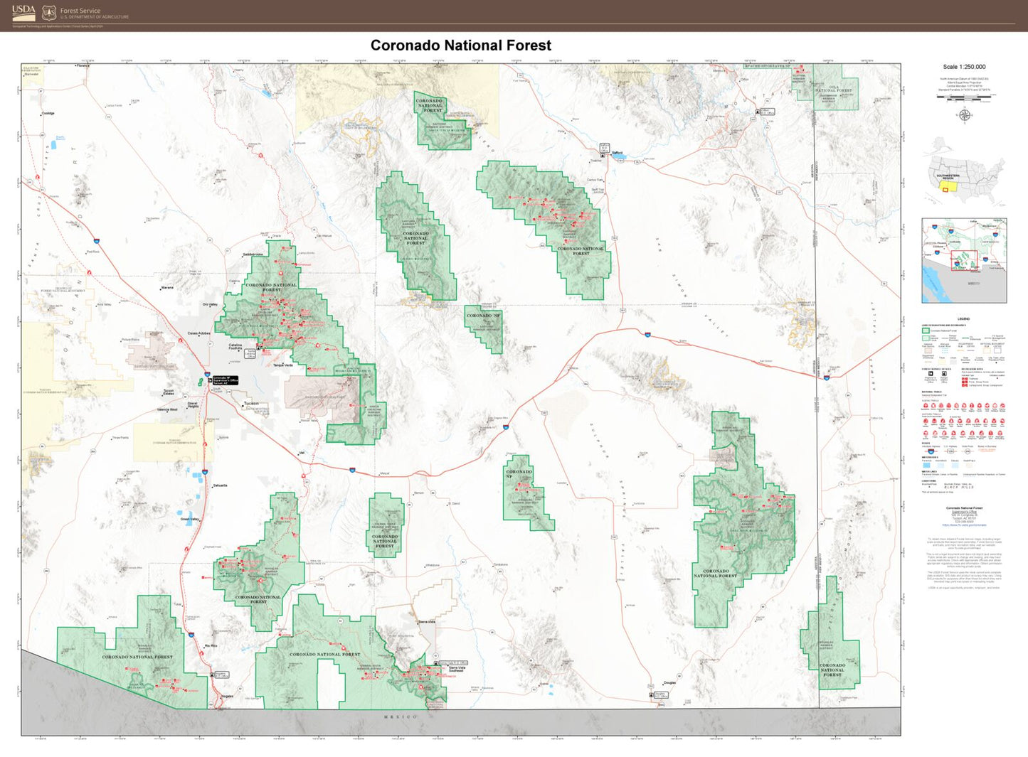 Coronado National Forest Map