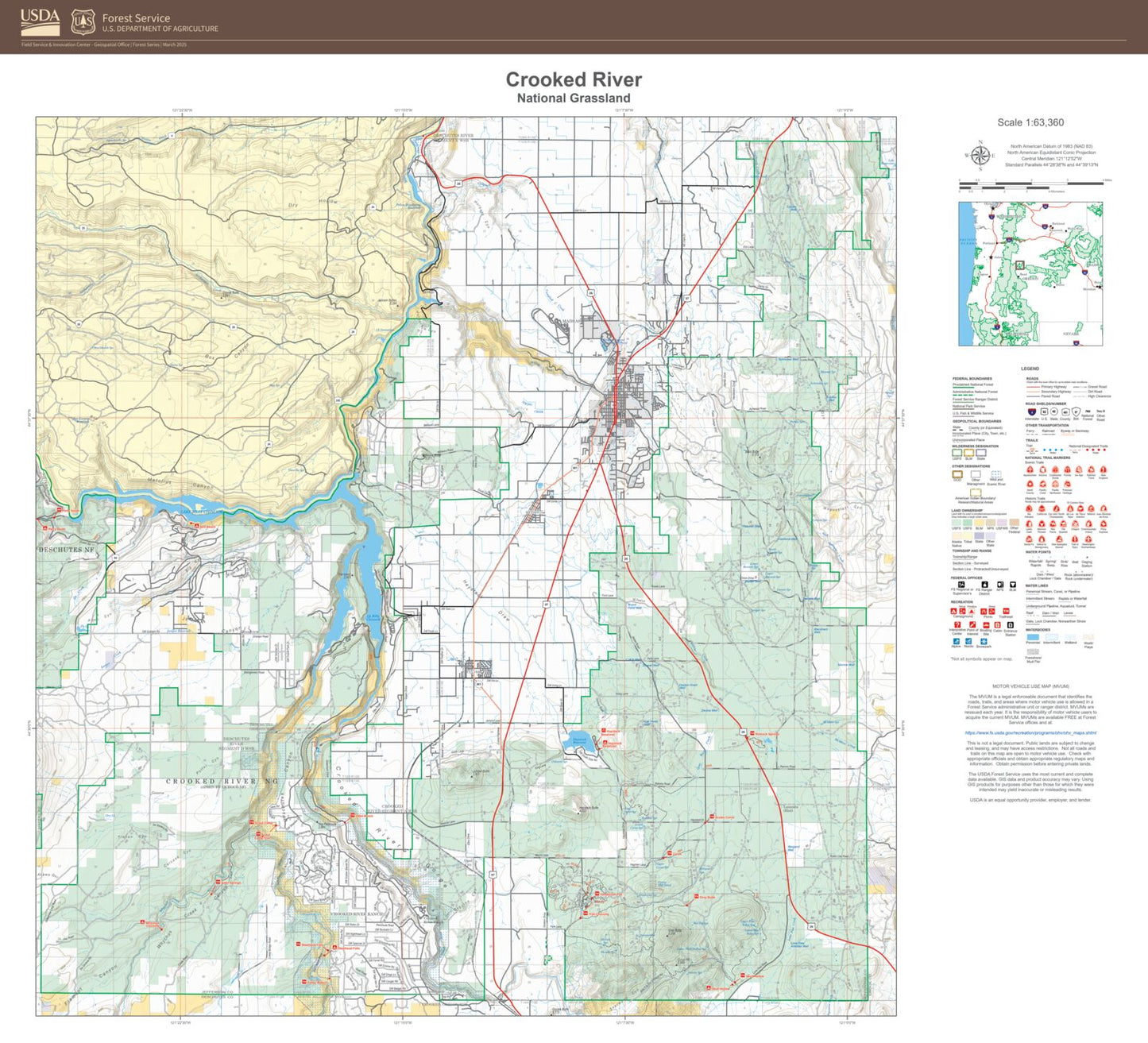 Crooked River National Grassland Map