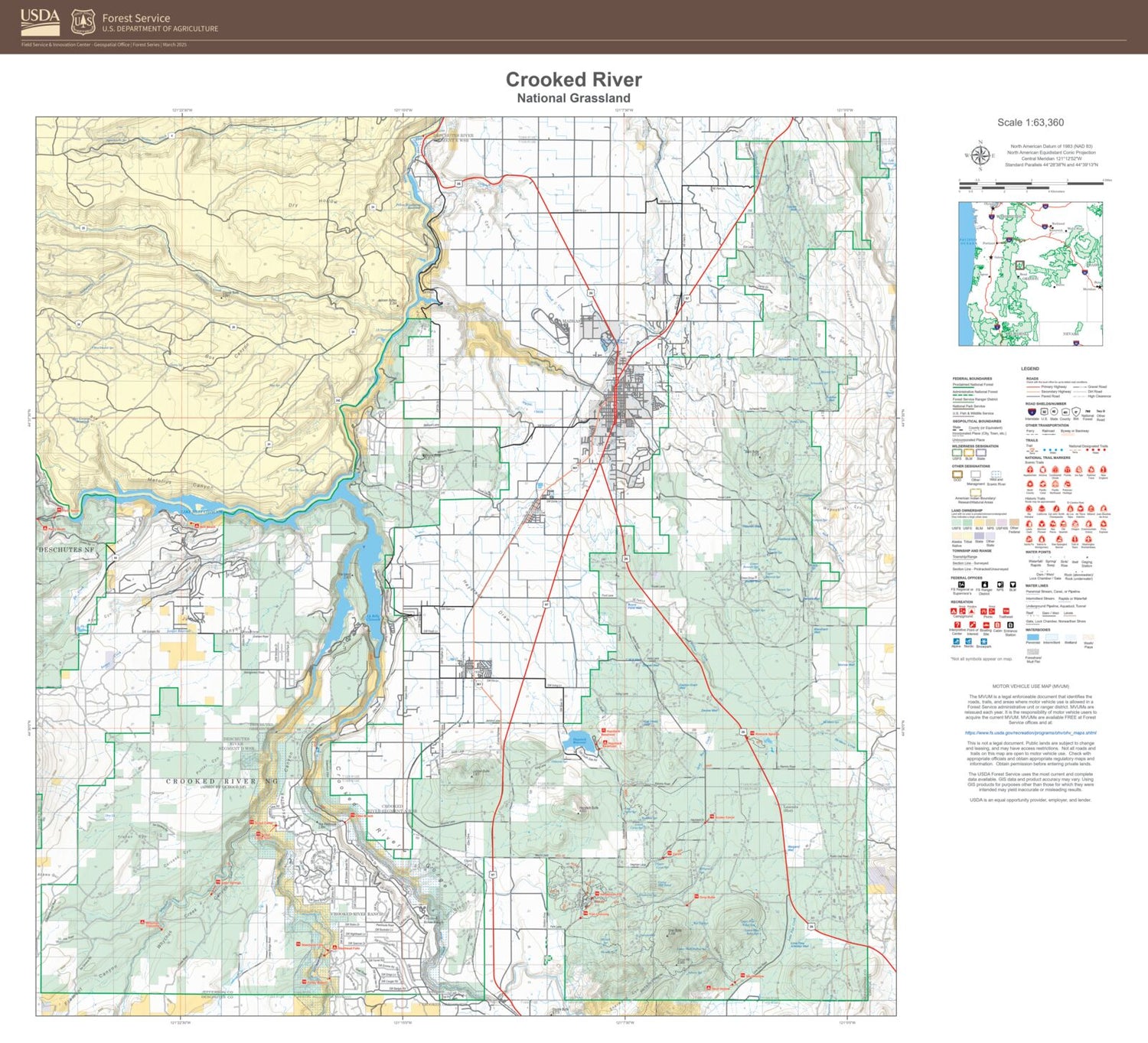 Crooked River National Grassland Map