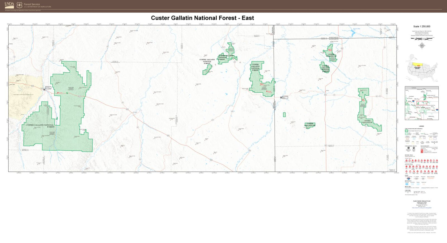 Custer Gallatin National Forest East Map