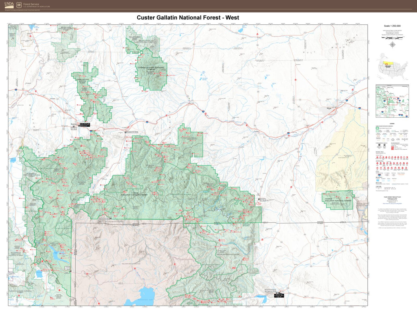 Custer Gallatin National Forest West Map