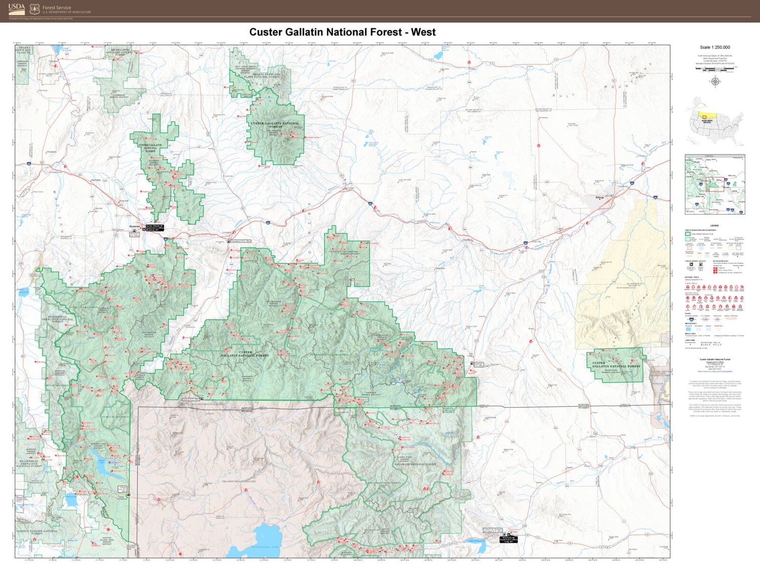 Custer Gallatin National Forest West Map