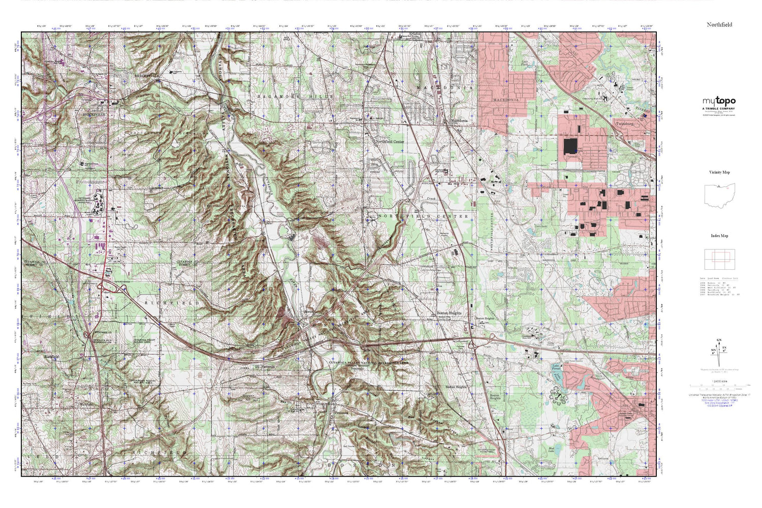 Custom HH Land Nav North MyTopo Explorer Series Map Image