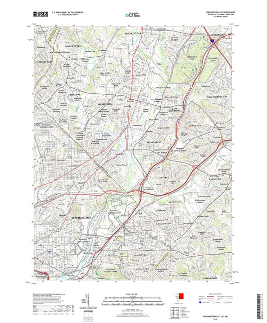 Washington East District of Columbia US Topo Map Image