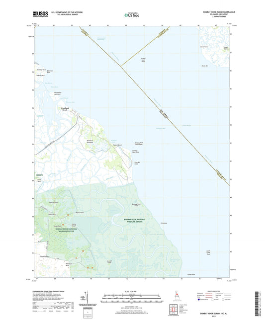 Bombay Hook Island Delaware US Topo Map Image