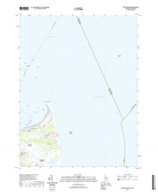 Cape Henlopen Delaware US Topo Map Image