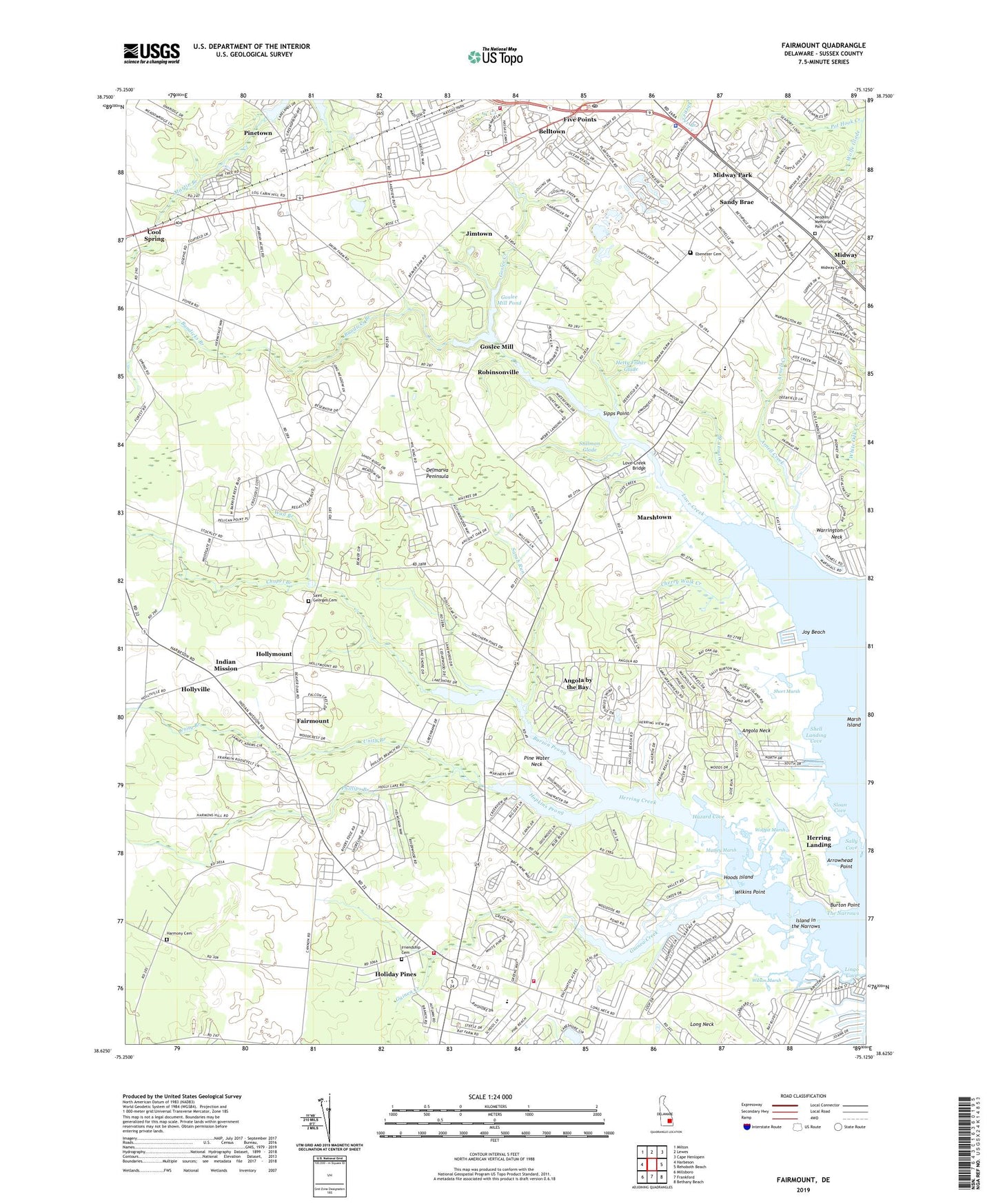 Fairmount Delaware US Topo Map Image