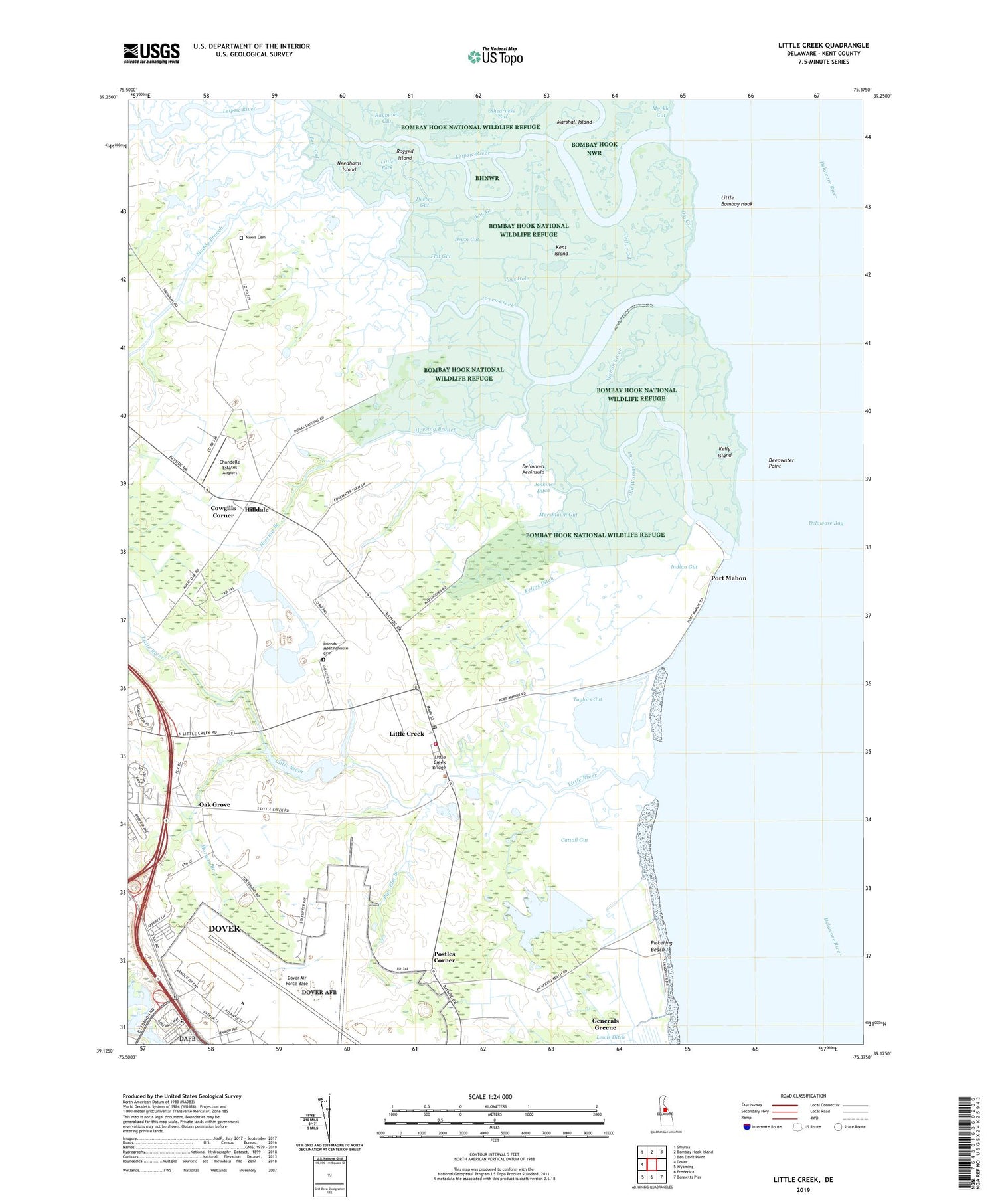 Little Creek Delaware US Topo Map Image