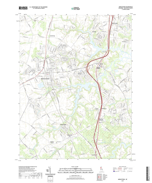 Middletown Delaware US Topo Map Image