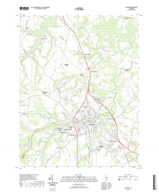 Milford Delaware US Topo Map Image