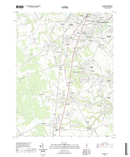 Wyoming Delaware US Topo Map Image