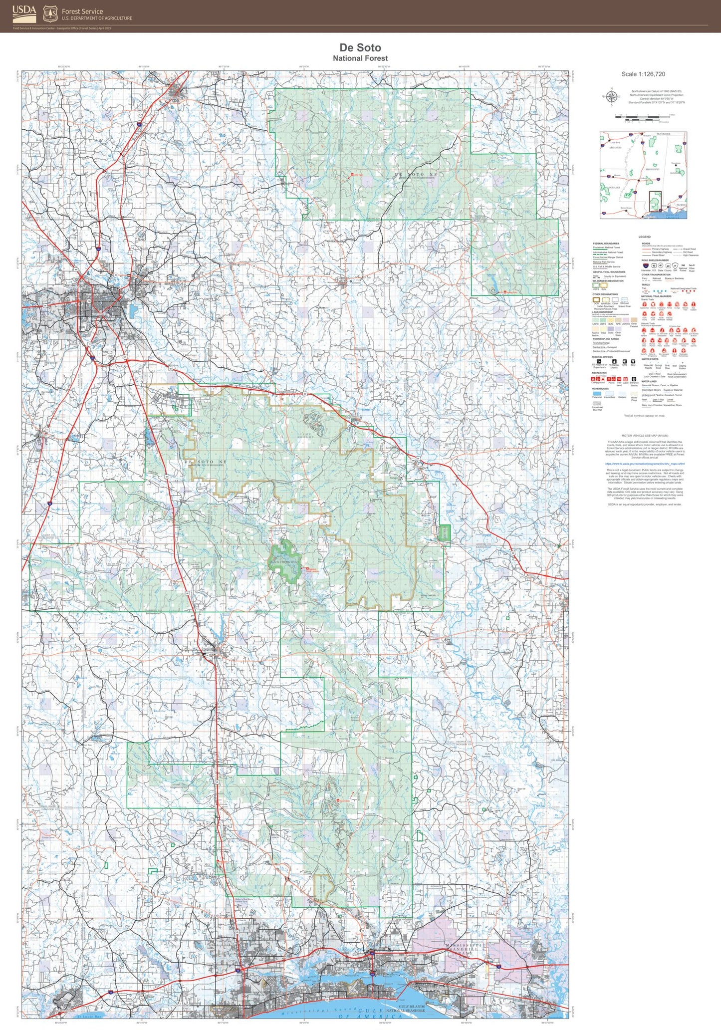 De Soto National Forest Map