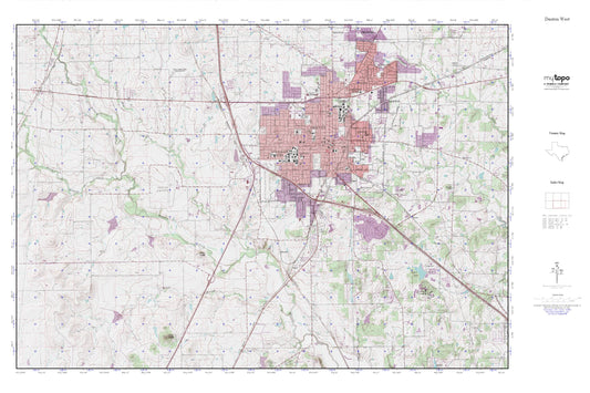Denton West MyTopo Explorer Series Map Image