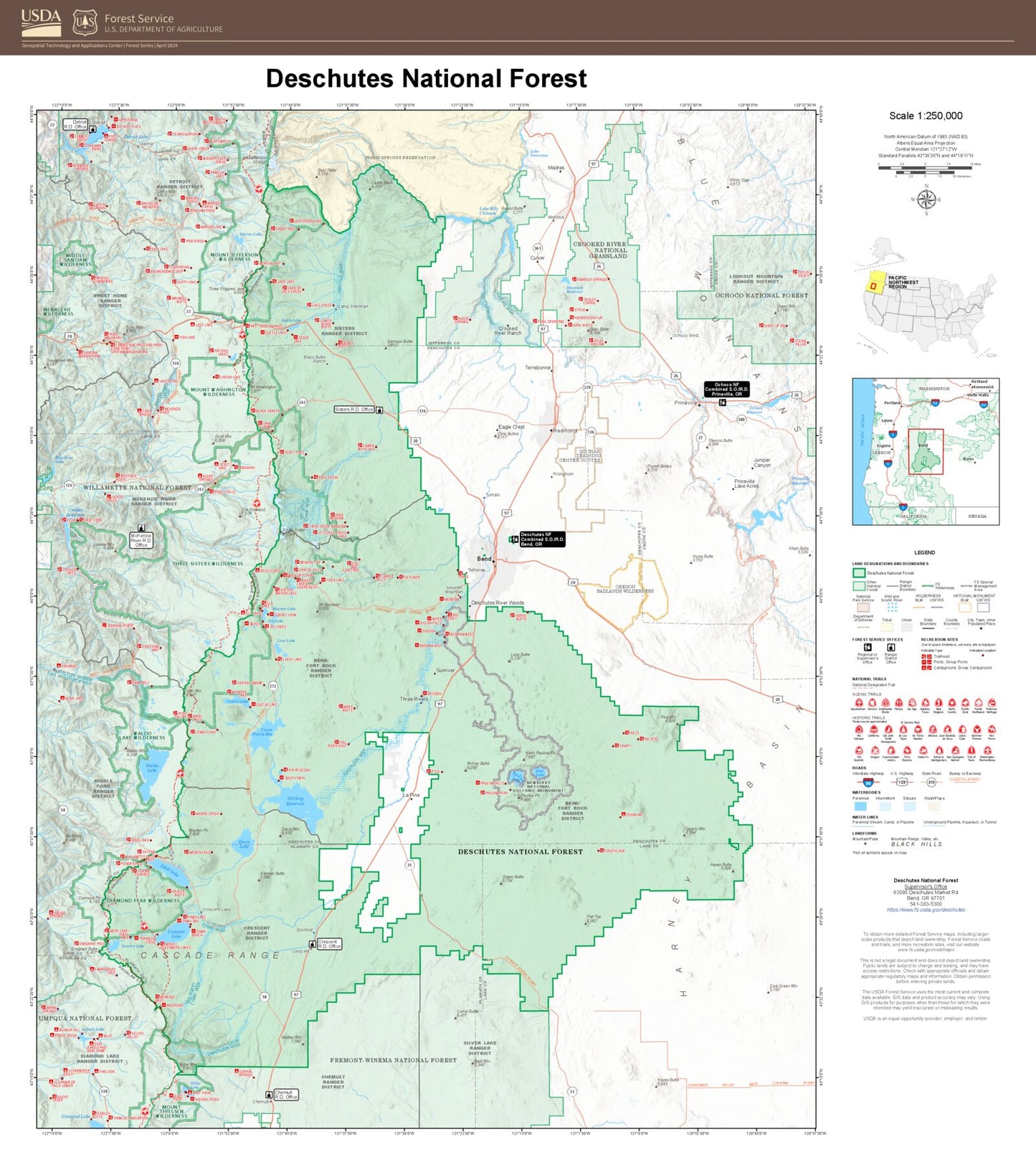 Deschutes National Forest Map